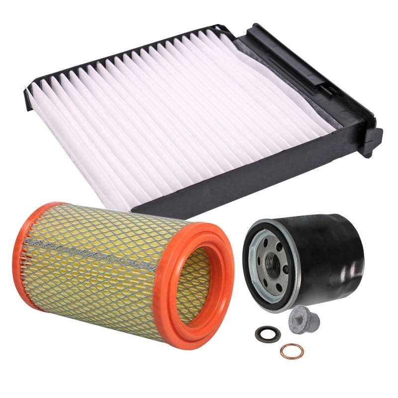 Inspektionspaket SET A 1x Ölfilter 1x Luftfilter 1x Innenraumfilter 1x Ölablass-Schraube 1x Dichtring für Ölablass-Schraube von ENVA MADE FOR QUALITY