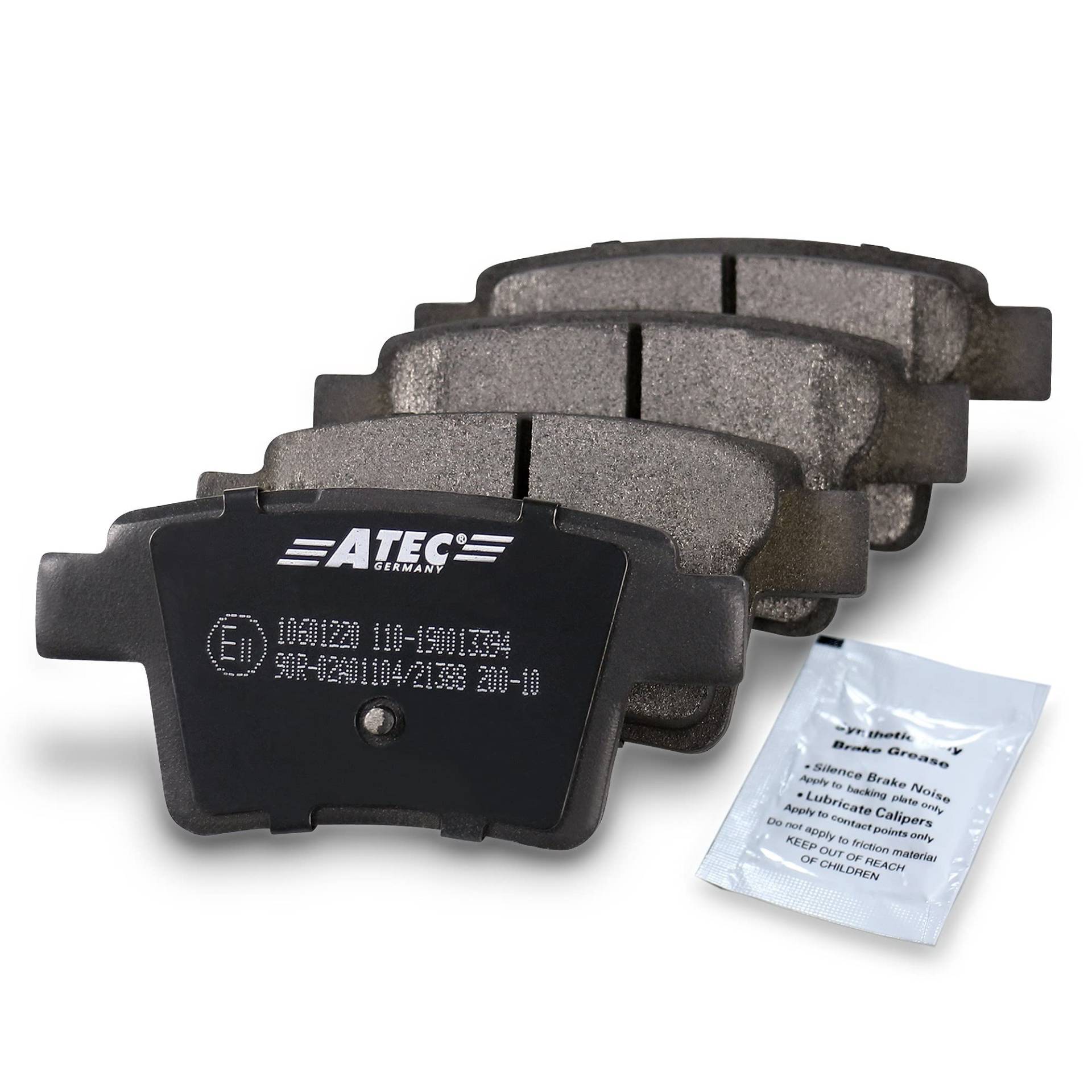 ATEC Germany Bremsbelagsatz Hinterachse, Bremsbeläge Bremsklötze hinten, 4 Stück, Kompatibel mit FORD MONDEO 3 (B5Y) (B4Y) (BWY); JAGUAR X-TYPE I (X400) ATEC Germany Bremsbelagsatz Hinterachse, Bremsbeläge Bremsklötze hinten, 4 Stück, Kompatibel mit FORD MONDEO 3 (B5Y) (B4Y) (BWY); JAGUAR X-TYPE I (X400) von ATEC Germany