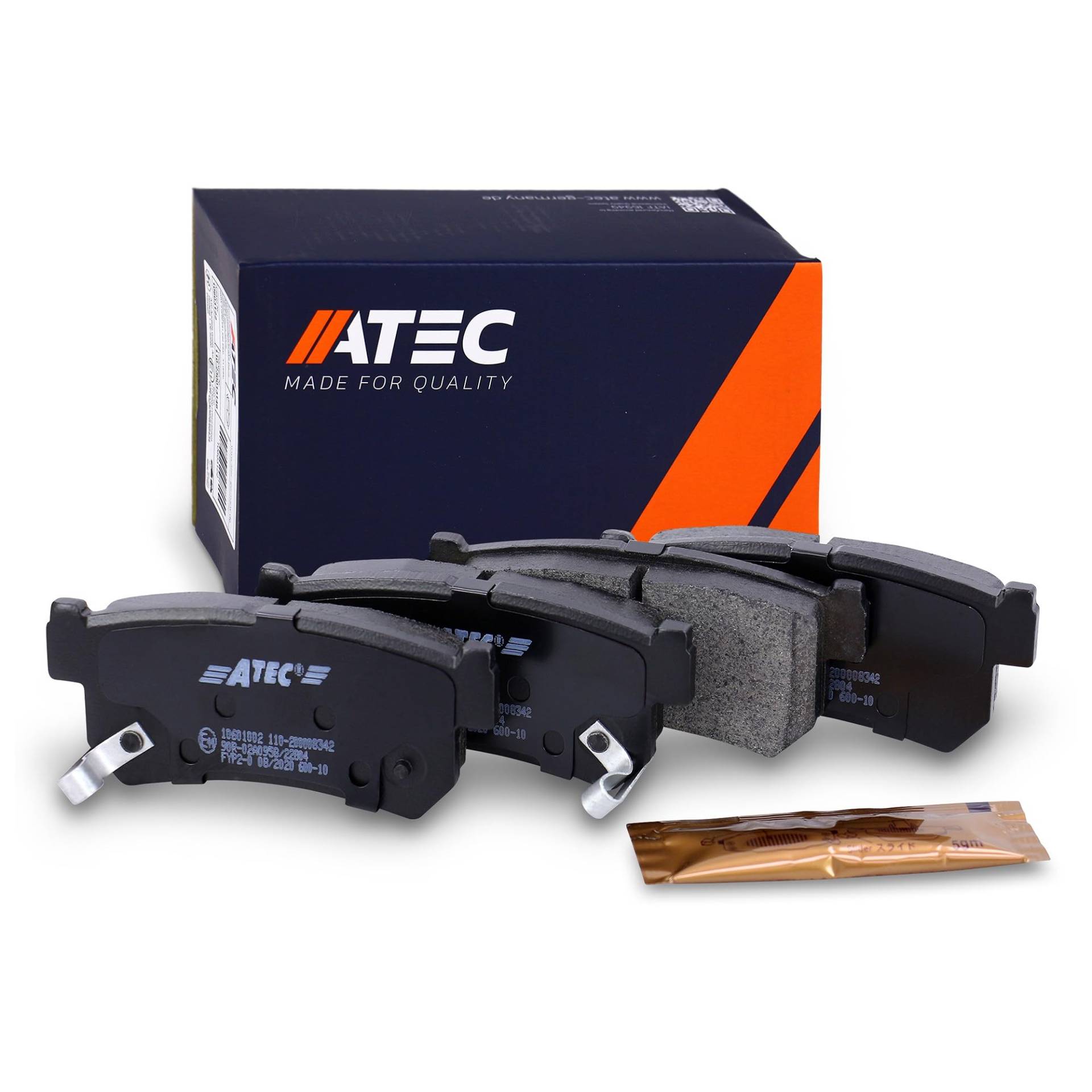 ATEC Germany Bremsbelagsatz Hinterachse, Bremsbeläge Bremsklötze hinten, 4 Stück ATEC Germany Bremsbelagsatz Hinterachse, Bremsbeläge Bremsklötze hinten, 4 Stück von ATEC Germany