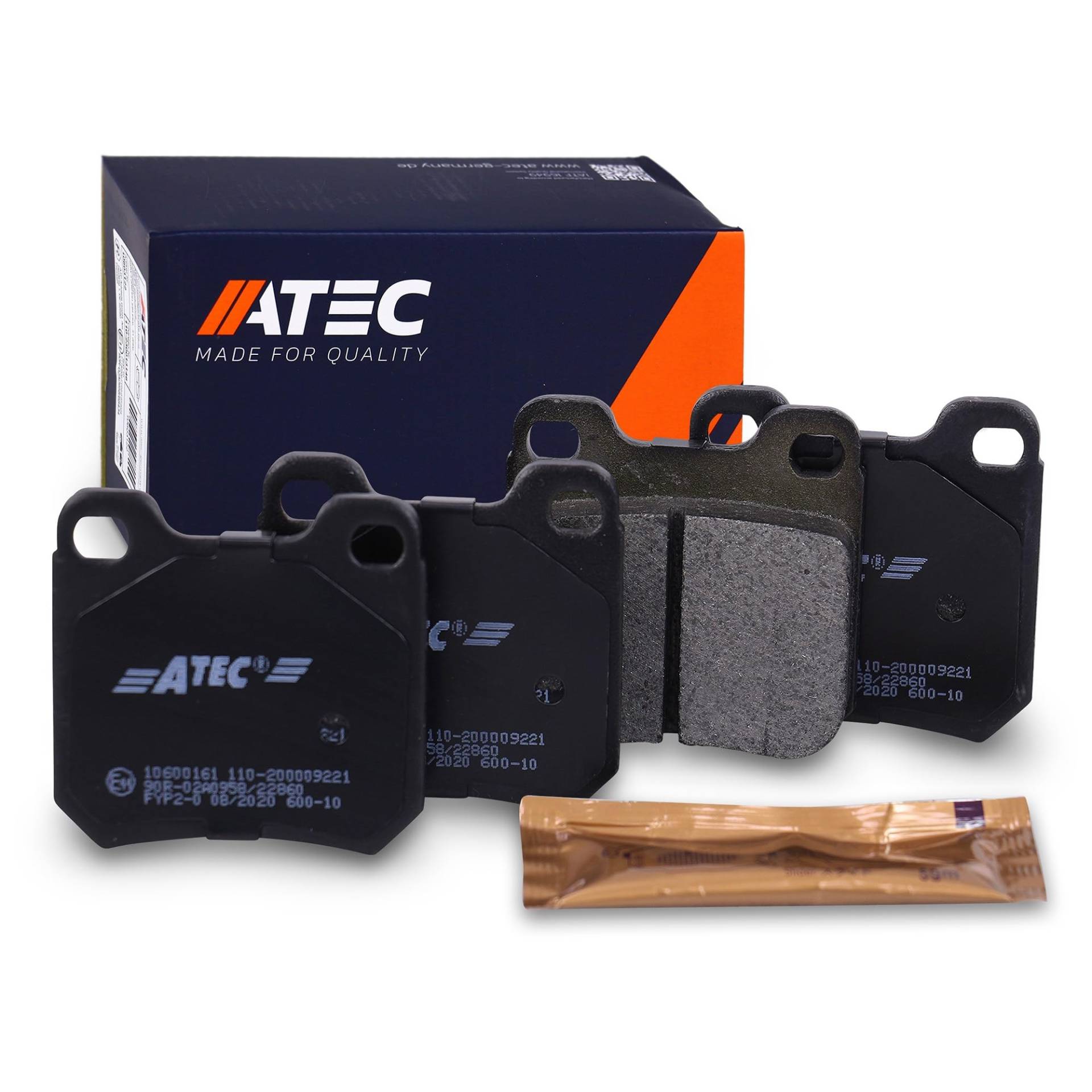 ATEC Germany Bremsbelagsatz Hinterachse, Bremsbeläge Bremsklötze hinten, 4 Stück ATEC Germany Bremsbelagsatz Hinterachse, Bremsbeläge Bremsklötze hinten, 4 Stück von ATEC Germany