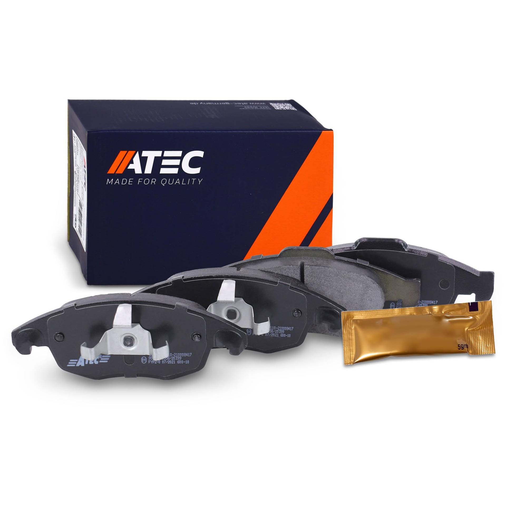 ATEC Germany Bremsbelagsatz Vorderachse, Bremsbeläge Bremsklötze vorne, 4 Stück ATEC Germany Bremsbelagsatz Vorderachse, Bremsbeläge Bremsklötze vorne, 4 Stück von ATEC Germany