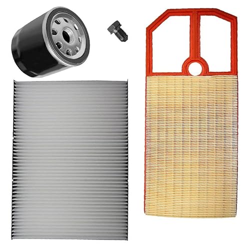 Inspektionspaket SET A 1x Luftfilter 1x Innenraumfilter (Pollenfilter) mit Aktivkohle 1x Ölfilter 1x Ölablass-Schraube 1x Dichtring für Ölablass-Schraube von ENVA MADE FOR QUALITY