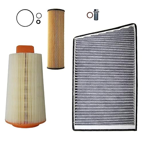 Inspektionspaket SET A 1x Luftfilter 1x Innenraumfilter (Pollenfilter) mit Aktivkohle 1x Ölfilter 1x Ölablass-Schraube 1x Dichtring für Ölablass-Schraube von ENVA MADE FOR QUALITY