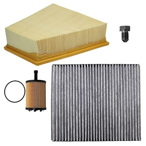 Inspektionspaket SET A 1x Luftfilter 1x Innenraumfilter (Pollenfilter) mit Aktivkohle 1x Ölfilter 1x Ölablass-Schraube 1x Dichtring für Ölablass-Schraube von ENVA MADE FOR QUALITY