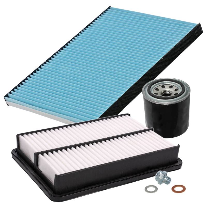 Inspektionspaket SET A 1x Ölfilter 1x Luftfilter 1x Innenraumfilter 1x Ölablass-Schraube 1x Dichtring für Ölablass-Schraube von ENVA MADE FOR QUALITY