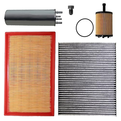 BESTPRICE Inspektionspaket Filterset mit 1x Luftfilter, 1x Innenraumfilter (Pollenfilter) mit Aktivkohle, 1x Ölfilter, 1x Kraftstofffilter, Kompatibel mit VW MULTIVAN T5, TRANSPORTER T5 von ATEC Germany