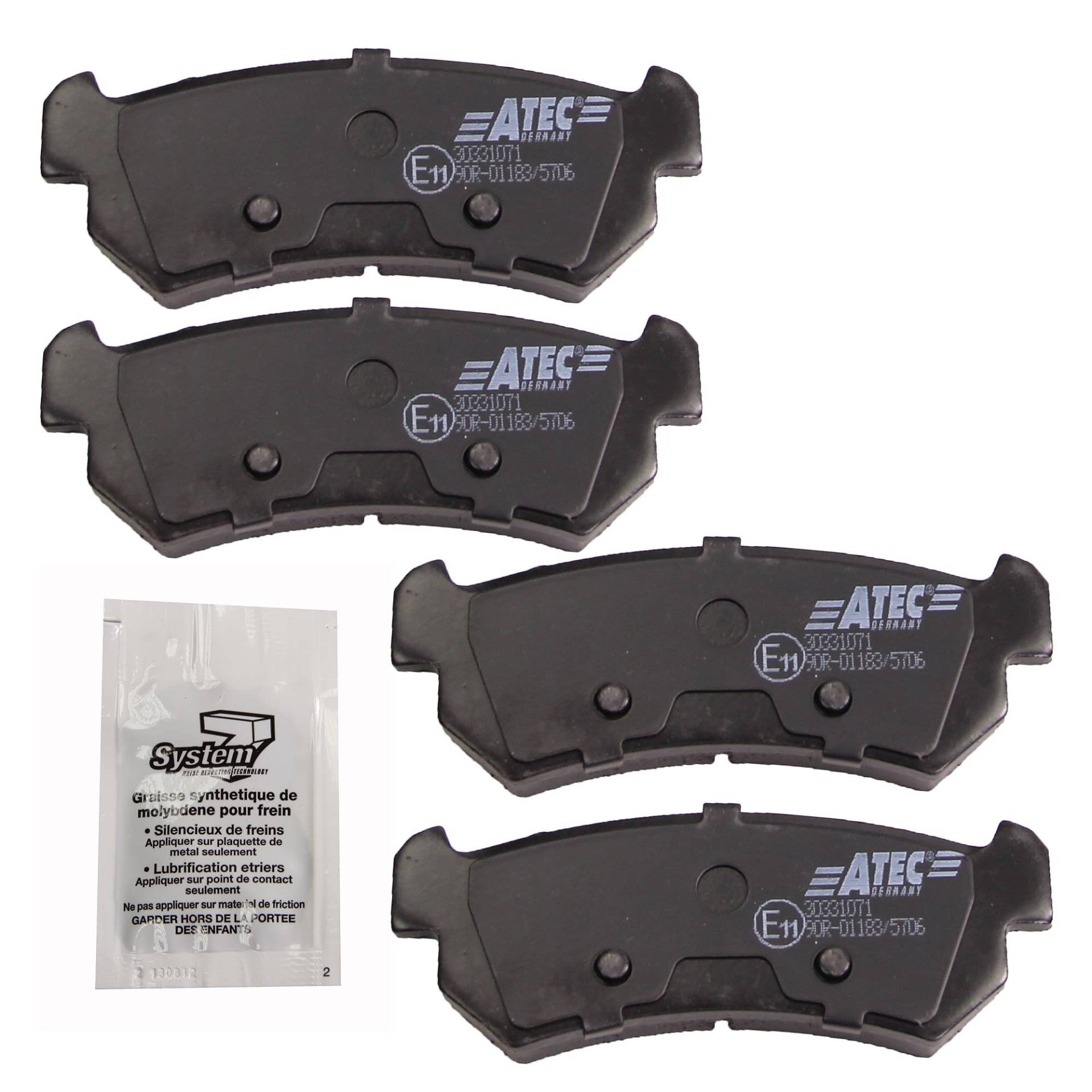 ATEC Germany Bremsbelagsatz Hinterachse, Bremsbeläge Bremsklötze hinten, 4 Stück ATEC Germany Bremsbelagsatz Hinterachse, Bremsbeläge Bremsklötze hinten, 4 Stück von ATEC Germany