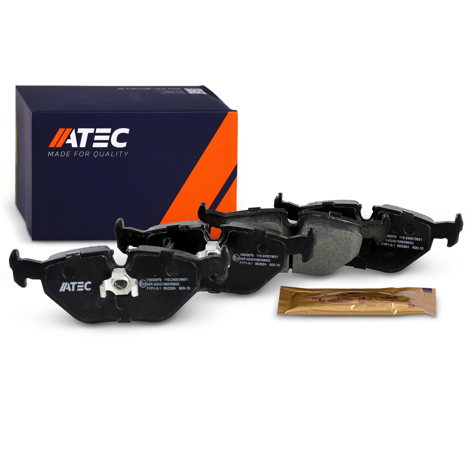 ATEC Germany Bremsbelagsatz Hinterachse, Bremsbeläge Bremsklötze hinten, 4 Stück, Kompatibel mit BMW 3er(E36) (E46), Z1 (E36), Z3 (E36), Z4 (E86) (E85); MG MG ZT, ROVER 75 (RJ), SAAB 9-5 (YS3E) ATEC Germany Bremsbelagsatz Hinterachse, Bremsbeläge Bremsklötze hinten, 4 Stück, Kompatibel mit BMW 3er(E36) (E46), Z1 (E36), Z3 (E36), Z4 (E86) (E85); MG MG ZT, ROVER 75 (RJ), SAAB 9-5 (YS3E) von ATEC Germany
