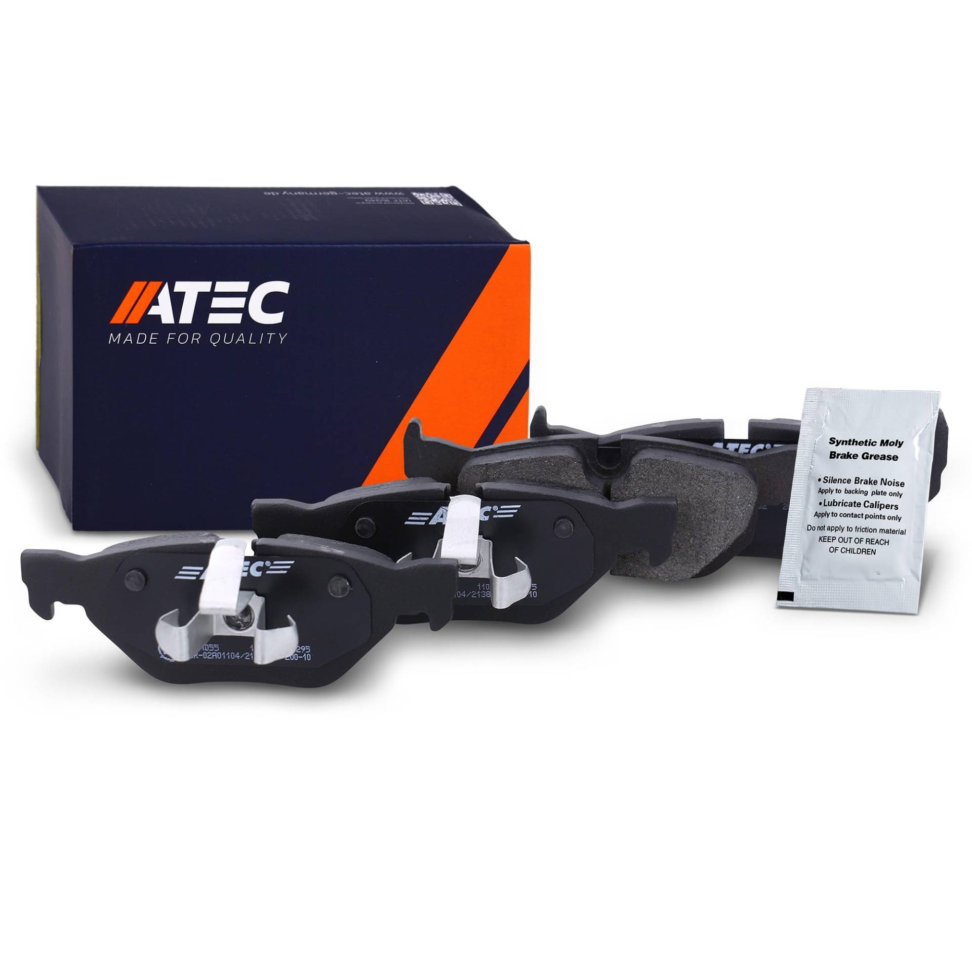 ATEC Germany Bremsbelagsatz Hinterachse, Bremsbeläge Bremsklötze hinten, 4 Stück, Kompatibel mit BMW 1er (E81), 1 (E87), 1 Cabrio (E88), 1 Coupe (E82), 3er (E90) (E93) (E92), 3 Touring (E91), X1 (E84) ATEC Germany Bremsbelagsatz Hinterachse, Bremsbeläge Bremsklötze hinten, 4 Stück, Kompatibel mit BMW 1er (E81), 1 (E87), 1 Cabrio (E88), 1 Coupe (E82), 3er (E90) (E93) (E92), 3 Touring (E91), X1 (E84) von ATEC Germany