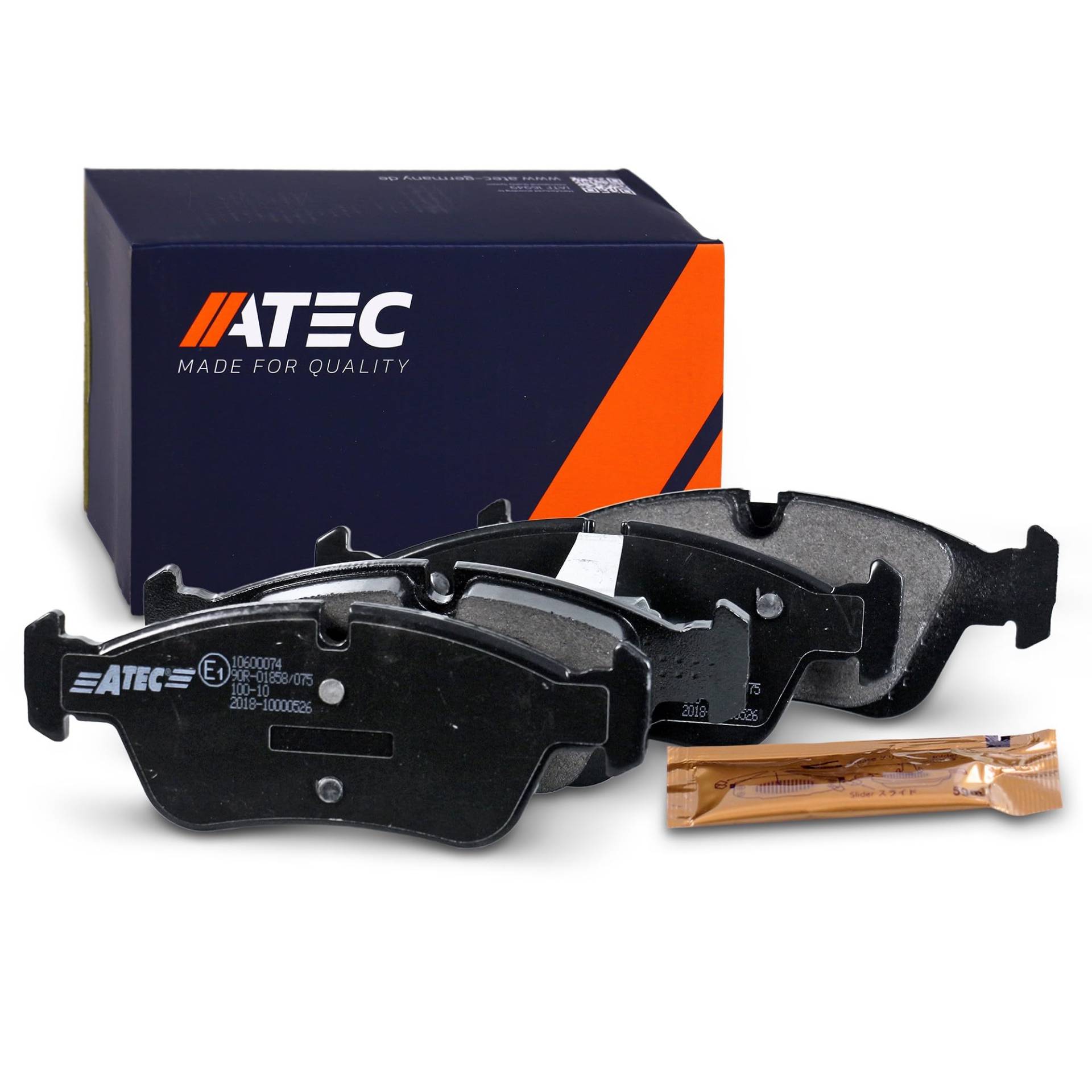 ATEC Germany Bremsbelagsatz Vorderachse, Bremsbeläge Bremsklötze vorne, 4 Stück, Kompatibel mit BMW 3er (E36) (E46), Z3 Coupe (E36) Z4 Roadster (E85) ATEC Germany Bremsbelagsatz Vorderachse, Bremsbeläge Bremsklötze vorne, 4 Stück, Kompatibel mit BMW 3er (E36) (E46), Z3 Coupe (E36) Z4 Roadster (E85) von ATEC Germany