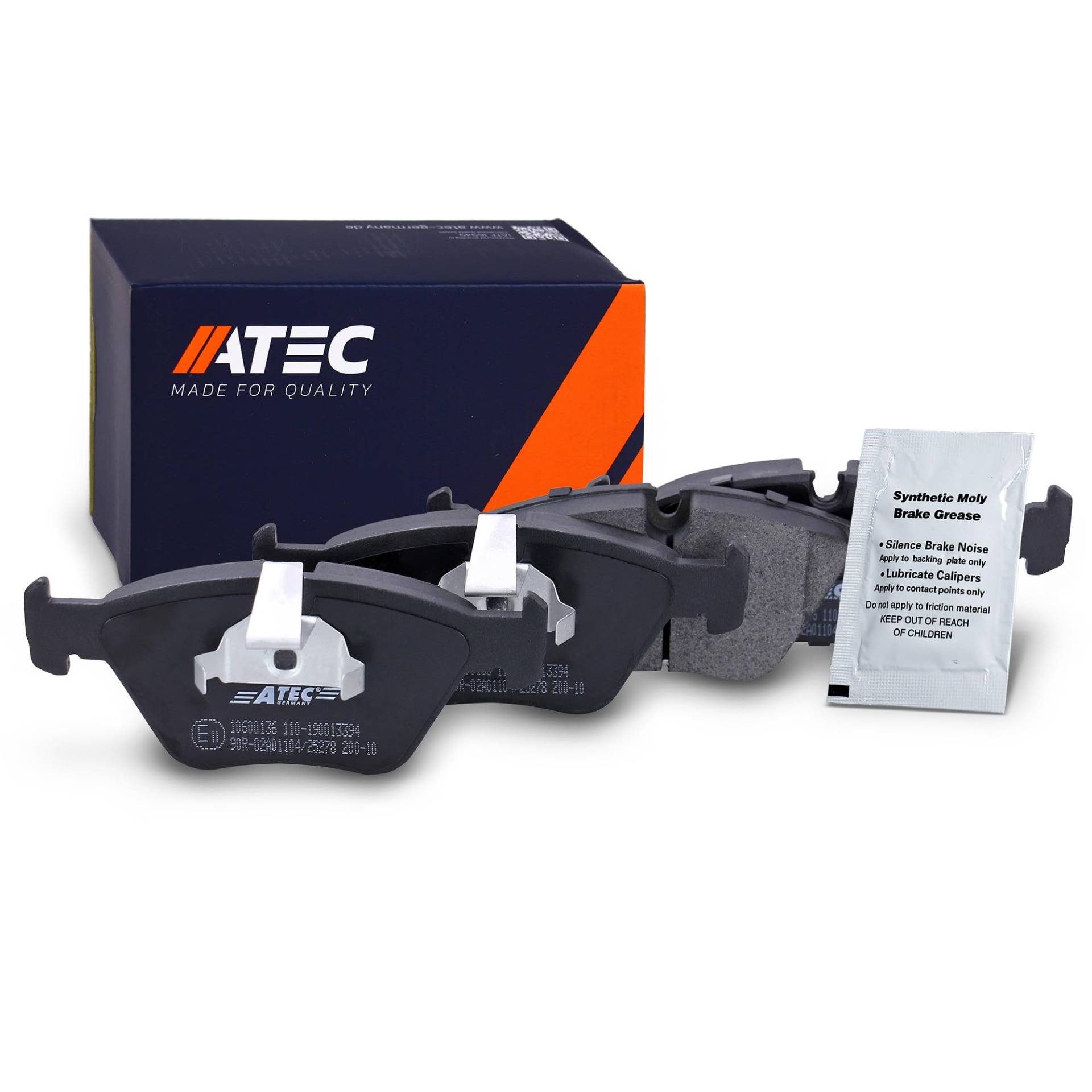 ATEC Germany Bremsbelagsatz Vorderachse, Bremsbeläge Bremsklötze vorne, 4 Stück, Kompatibel mit BMW 5er (E39), 5 Touring (E39) ATEC Germany Bremsbelagsatz Vorderachse, Bremsbeläge Bremsklötze vorne, 4 Stück, Kompatibel mit BMW 5er (E39), 5 Touring (E39) von ATEC Germany