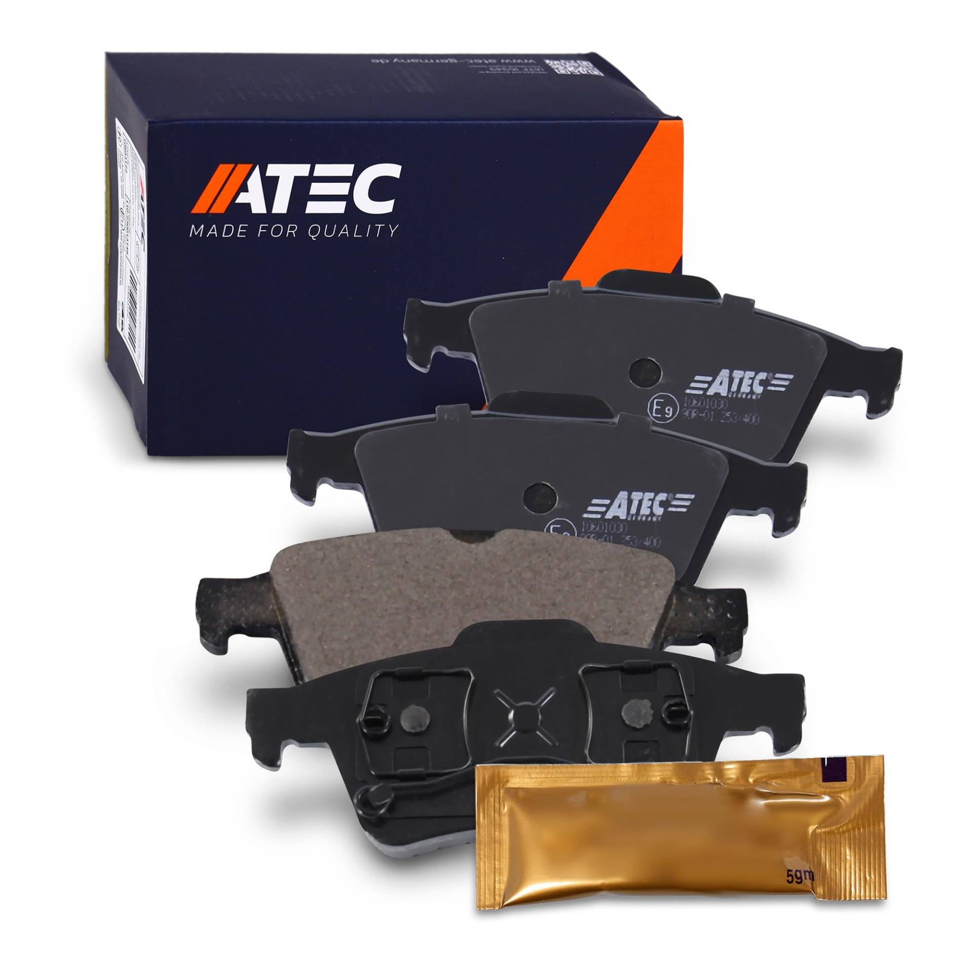 ATEC Germany Bremsbelagsatz Hinterachse, Bremsbeläge Bremsklötze hinten, 4 Stück ATEC Germany Bremsbelagsatz Hinterachse, Bremsbeläge Bremsklötze hinten, 4 Stück von ATEC Germany