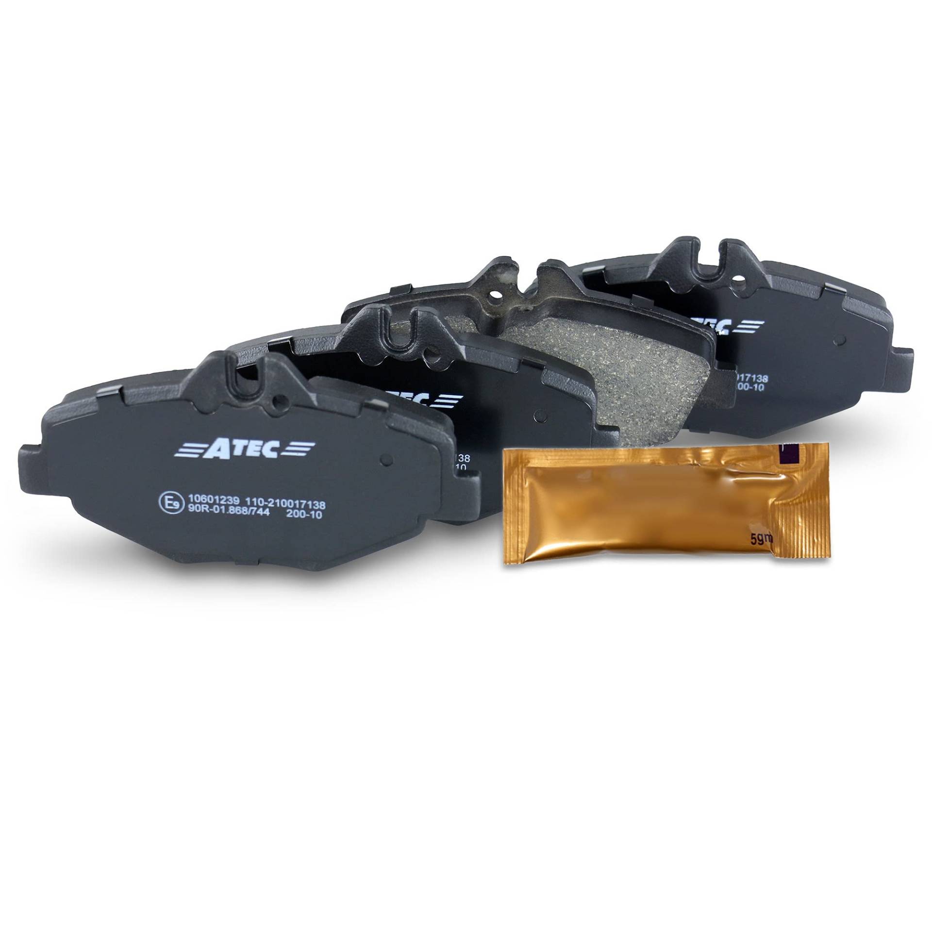 ATEC Germany Bremsbelagsatz Vorderachse Bremsbeläge Bremsklötze vorne, 4 Stück, Kompatibel mit MERCEDES-BENZ E-Klasse (W211) (VF211)(S211) von ATEC Germany