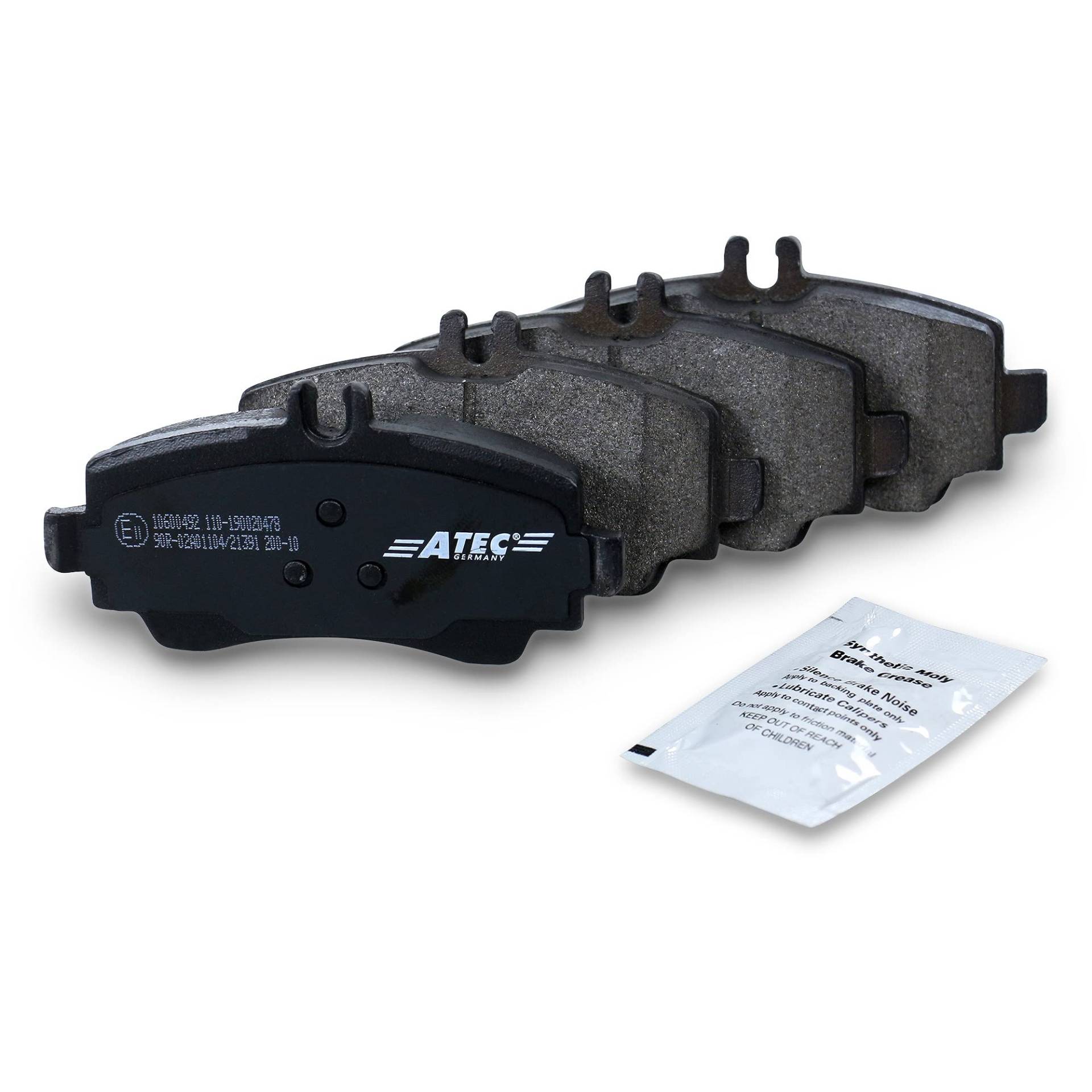 ATEC Germany Bremsbelagsatz Vorderachse, Bremsbeläge Bremsklötze vorne, 4 Stück, Kompatibel mit MERCEDES-BENZ A-Klasse (W168) von ATEC Germany