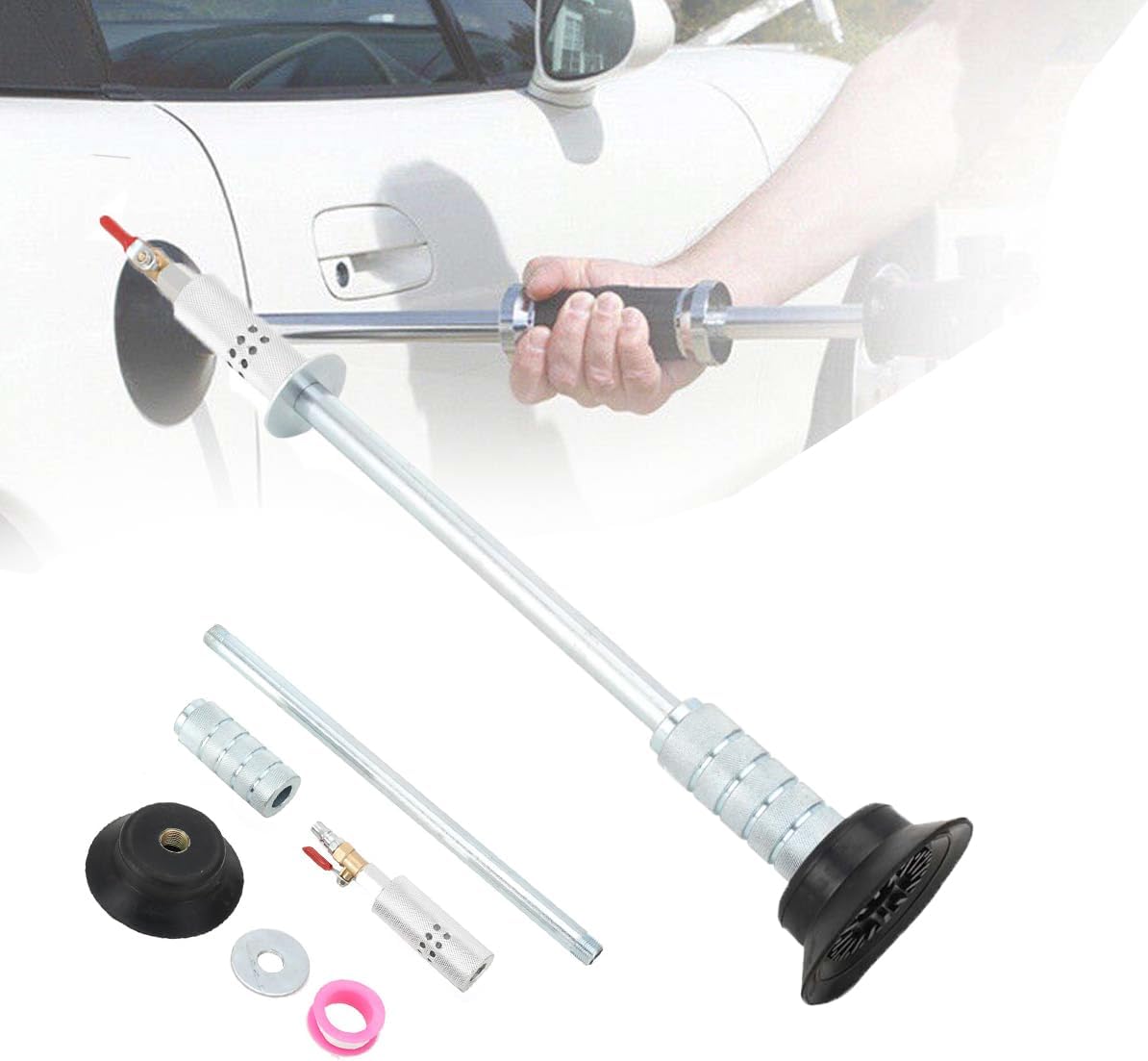 ATEdata Pneumatischer Beulen Reparatur Hammer, KFZ Dellenentferner Ausbeulwerkzeug Auto Dellenentfernung Abzieher Handwerkzeuge, für Reparieren von Dellen an Autooberflächen ATEdata Pneumatischer Beulen Reparatur Hammer, KFZ Dellenentferner Ausbeulwerkzeug Auto Dellenentfernung Abzieher Handwerkzeuge, für Reparieren von Dellen an Autooberflächen von ATEdata