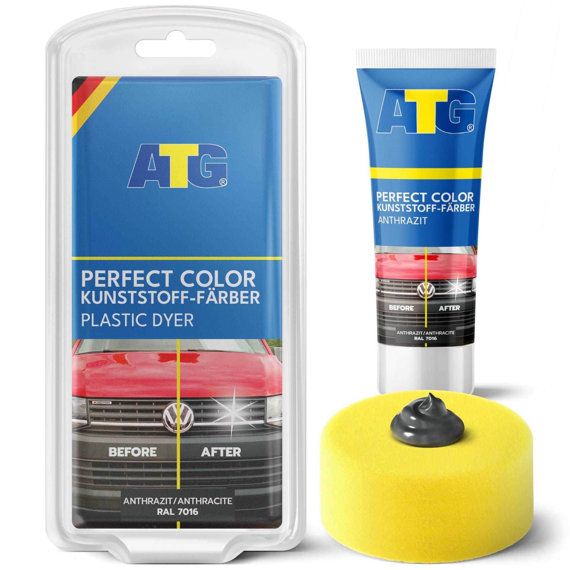 ATG® Kunststoffpflege Auto Politur Grau/Anthrazit - Premium Kunststoff Auffrischer für Auto Motorrad LKW - Schonende Kunststoffpflege Auto Aussen & Innen - Auto Kunststoff Politur für maximalen Glanz ATG® Kunststoffpflege Auto Politur Grau/Anthrazit - Premium Kunststoff Auffrischer für Auto Motorrad LKW - Schonende Kunststoffpflege Auto Aussen & Innen - Auto Kunststoff Politur für maximalen Glanz von ATG
