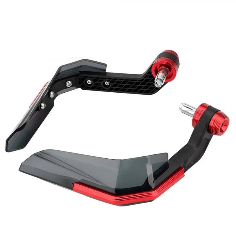 Motorrad-Rahmenverkleidungen Universal Motorrad Handgriff Abdeckungen Aluminium Legierung Wind Schutz Motorrad Manschetten Abdeckungen Motorrad Hand Guards Protector Motorrad-Motorschutz(Red) von ATGQBCF