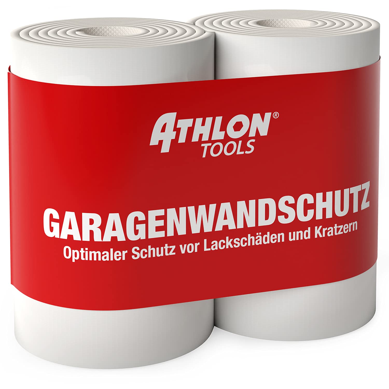 ATHLON TOOLS 2X FlexProtect Garagen-Wandschutz - je 2 m lang - Extra Dicker Auto-Türkantenschutz, Selbstklebend, Schaumstoff-Polster, Wasserabweisend von ATHLON TOOLS