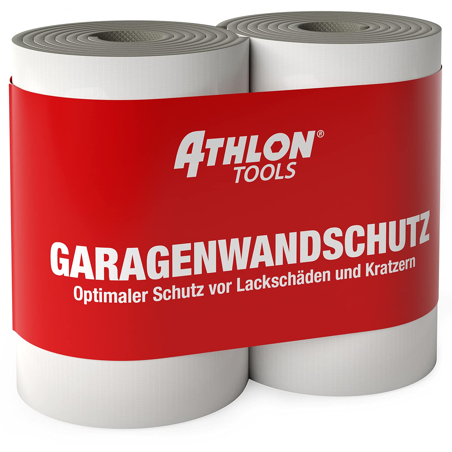 ATHLON TOOLS 2X FlexProtect Garagen-Wandschutz - je 2 m lang - Extra Dicker Auto-Türkantenschutz, Selbstklebend, Schaumstoff-Polster, Wasserabweisend von ATHLON TOOLS