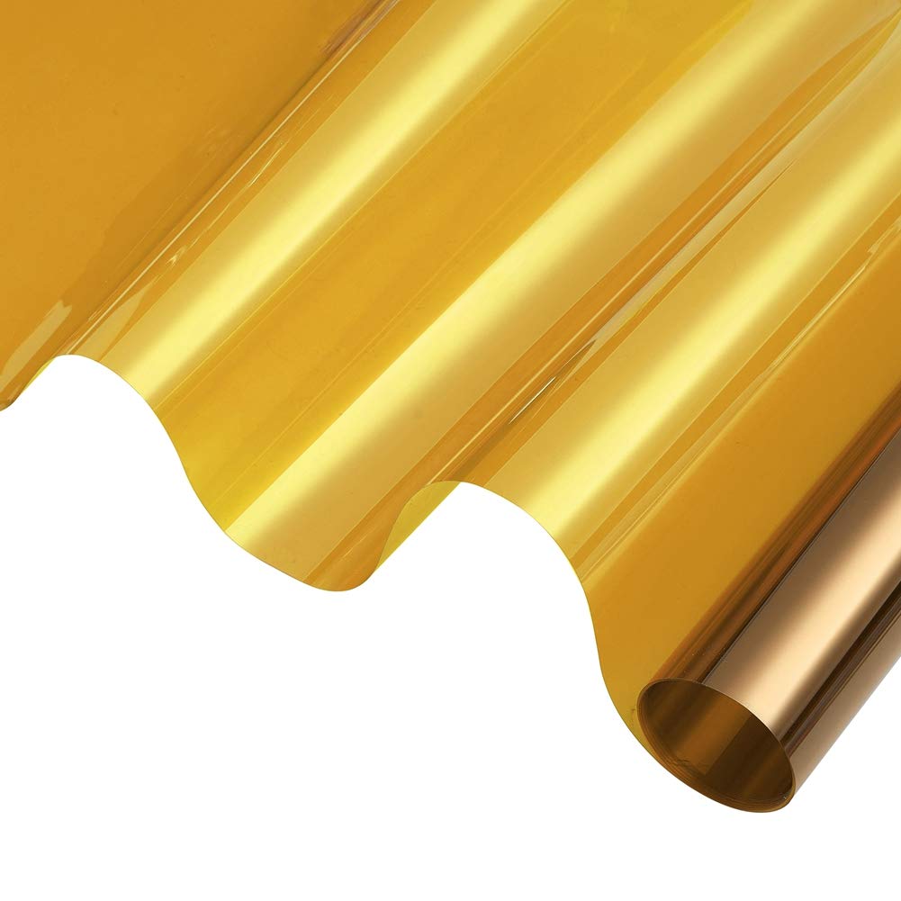 Fensterfolie für Tagessichtschutz, Sonnenschutz, Verdunkelung, Anti-UV-Hitzeschutz, Fenster-Tönung für Zuhause, Büro, statische Haftung, Vinyl, 40 x 205 cm, Gelb Fensterfolie für Tagessichtschutz, Sonnenschutz, Verdunkelung, Anti-UV-Hitzeschutz, Fenster-Tönung für Zuhause, Büro, statische Haftung, Vinyl, 40 x 205 cm, Gelb von ATMOMO