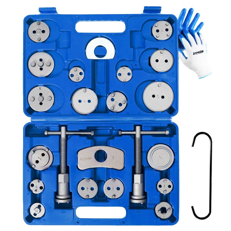 ATPEAM Bremssattel-Kompressionswerkzeug, robuster Bremssattel, Kompressor-Werkzeug, 24 Stück, Universal-Bremssattel-Kompressionswerkzeug, blaues Gehäuse von ATPEAM