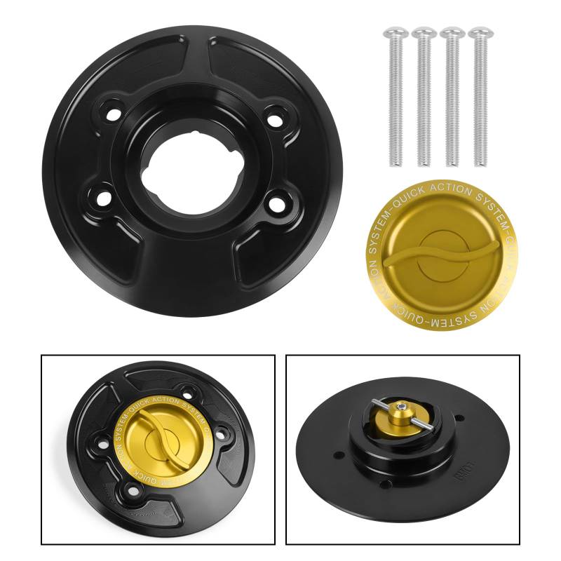 Tankdeckel für Motorrad/Passend for BMW R1200GS R 1200 GS Adventure R1200S R1200R R 1200 R Classic Keyless Racing Schnellverschluss-Tankdeckel Gasabdeckungsgehäuse(Style B-Gold 2) von ATPONCX