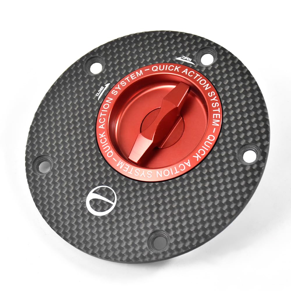 Tankdeckel für Motorrad/Passend for Yamaha FZ-07 FZ-09 FZ-10 2014-2017 Motorrad Carbon Fiber Schnellverschluss Tankdeckel Benzin Airbox Abdeckung Modifizierte Teile(Full Redt Type-I) von ATPONCX