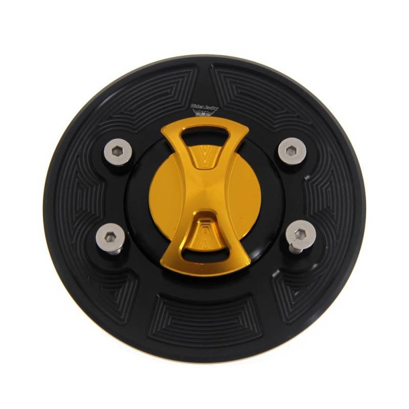 Tankdeckel für Motorrad Keyless Motorrad Kraftstoff Tankdeckel Abdeckung/Fit for BMW F750GS 2012 bis up F750 GS(Gold no Logo) von ATPONCX