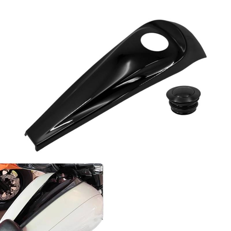 Tankdeckel für Motorrad Motorrad-Kraftstofftankabdeckungen Armaturenbrett-Kraftstoffkonsolen-Tankdeckel/Passend for Harley Touring Electra Street Glide FLHTK Limited Road Glide 2008-2023(Black Cover von ATPONCX