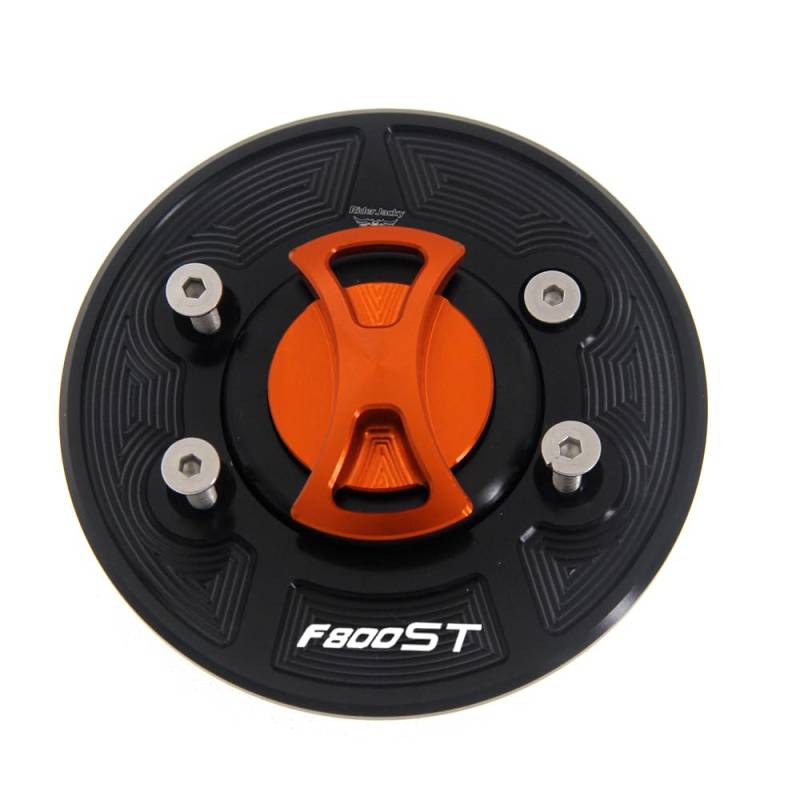 Tankdeckel für Motorrad Schlüsselloser Motorrad-Tankdeckel/Passend for BMW F800ST 2005-2012 F800 ST (... 2006 2007 2008 2009 2010 2011(Orange with Logo) von ATPONCX