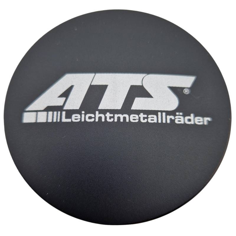 1X ATS Nabendeckel 64mm Matt Schwarz (N32) Logo Silber- Original Felgendeckel/Nabenkappe/Hubcap von ATS