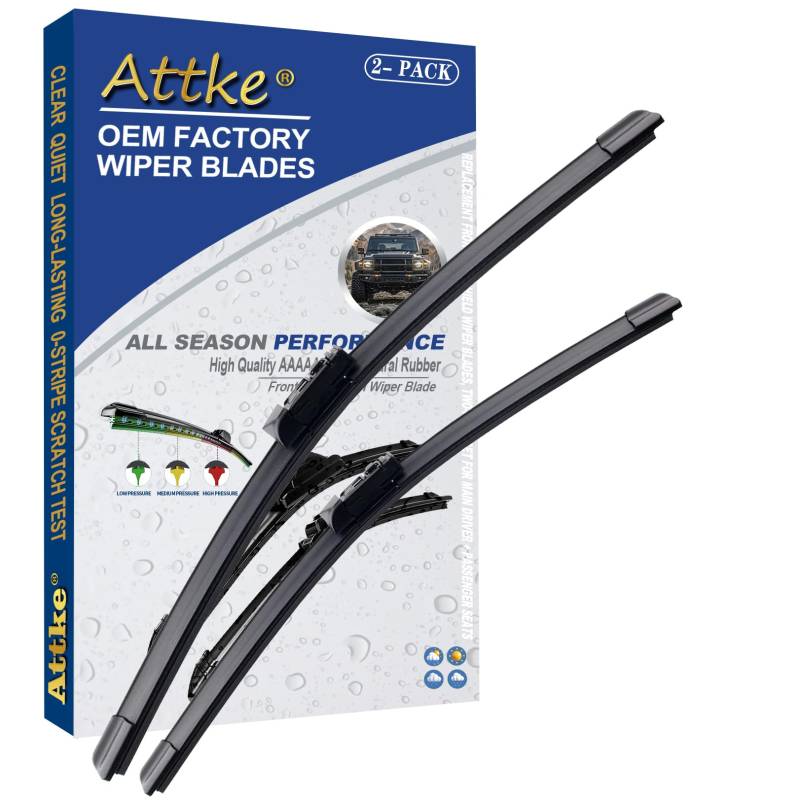2 Scheibenwischer Vorne Scheibenwischer 61 cm + 45,7 cm für Mazda CX-9 2017–2021/Mazda CX-5 2017–2021/OE Original Qualität (2er-Set) von ATTKE