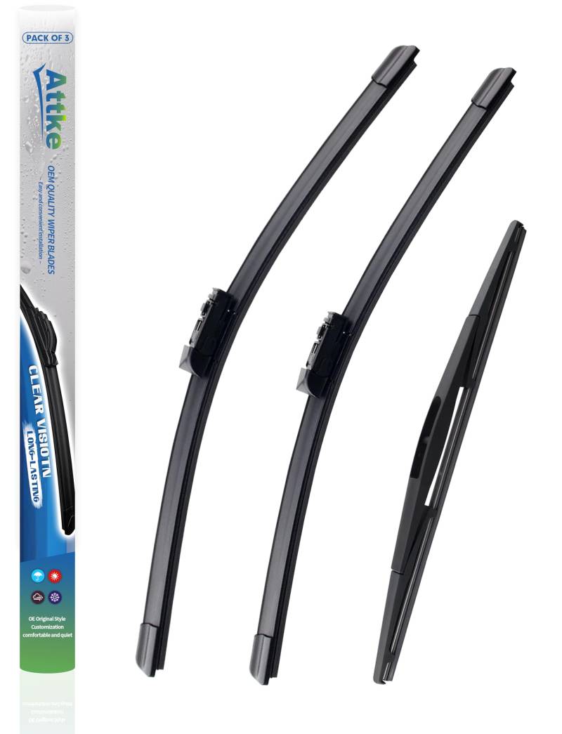 3 Wischer Vorne Scheibenwischer Wischerblätter 66.0 cm + 43.2 cm Heckscheibenwischer Wischerblätter 14 Zoll für Subaru Forester 2019-2022 OE Original Qualität (3 Stück) von ATTKE
