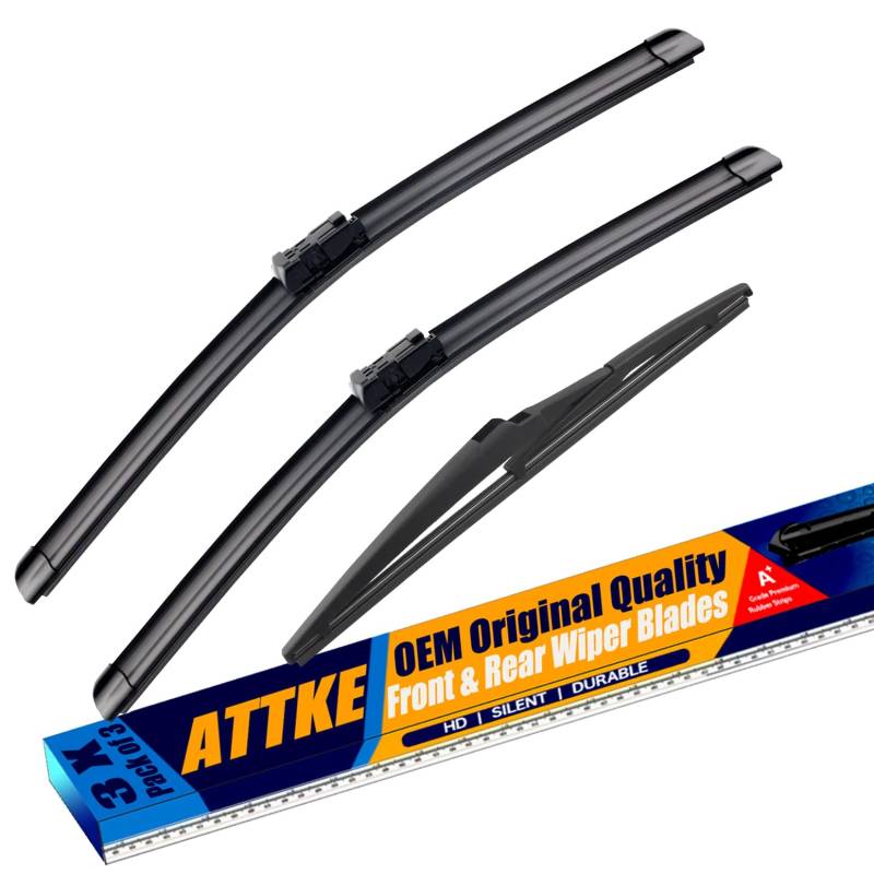 3x Scheibenwischer Vorne 66.0 cm + 40.6 cm Heckscheibenwischer Wischerblätter 12 Zoll für Lexus NX200t / Lexus NX300 / Lexus NX300h 2015-2021 / OE Original Qualität (3 Stück) von ATTKE