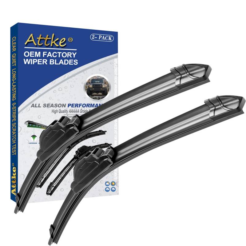 ATTKE OEM-Qualität-Scheibenwischerblätter für Honda CR-V 1997–2001/Chevrolet SSR 2003–2006, Suzuki Swift 1996–2001 (53,3 cm + 48,3 cm Frontscheibenwischerblatt-Set) von ATTKE