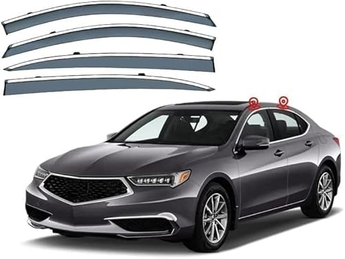 Seitenfenster-Windabweiser für Acura TLX-L UB1-4 2015-2020,Premium Regenabweisern Set,Geräuschreduzierender UV-Schut Wetterschutz Rauchabweiser Seitenfenster-Windabweiser für Acura TLX-L UB1-4 2015-2020,Premium Regenabweisern Set,Geräuschreduzierender UV-Schut Wetterschutz Rauchabweiser von ATTLGR