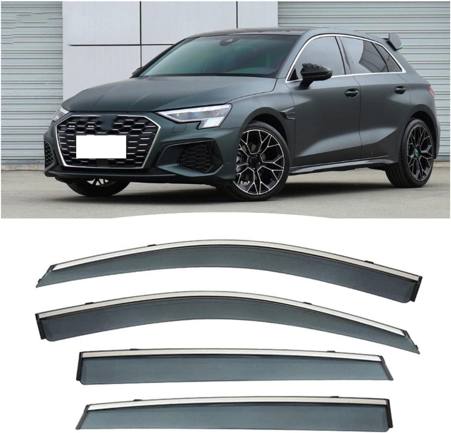 Seitenfenster-Windabweiser für Audi A3 Hactback 2021,Premium Regenabweisern Set,Geräuschreduzierender UV-Schut Wetterschutz Rauchabweiser Seitenfenster-Windabweiser für Audi A3 Hactback 2021,Premium Regenabweisern Set,Geräuschreduzierender UV-Schut Wetterschutz Rauchabweiser von ATTLGR