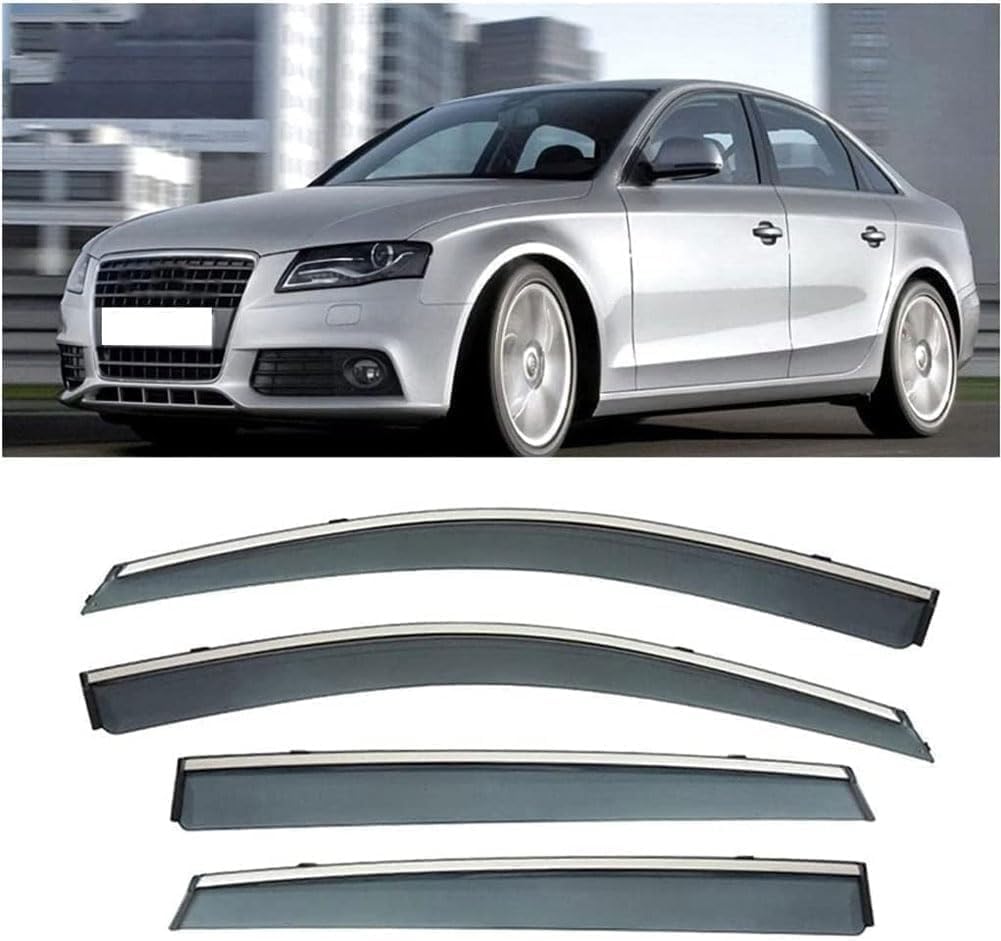 Seitenfenster-Windabweiser für Audi A4 2003-2011,Premium Regenabweisern Set,Geräuschreduzierender UV-Schut Wetterschutz Rauchabweiser Seitenfenster-Windabweiser für Audi A4 2003-2011,Premium Regenabweisern Set,Geräuschreduzierender UV-Schut Wetterschutz Rauchabweiser von ATTLGR