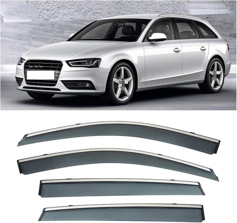 Seitenfenster-Windabweiser für Audi A4 Avant 2011-2016,Premium Regenabweisern Set,Geräuschreduzierender UV-Schut Wetterschutz Rauchabweiser von ATTLGR