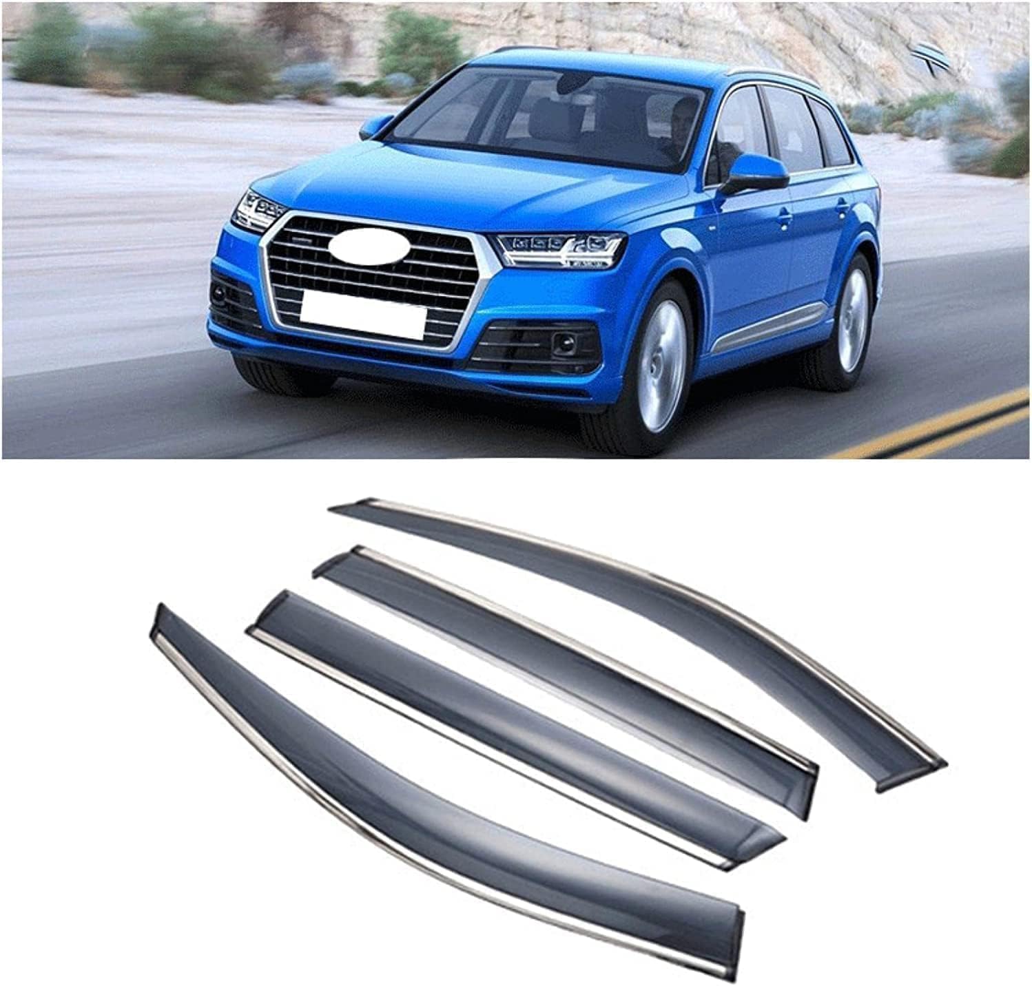 Seitenfenster-Windabweiser für Audi Q7 2006-2019,Premium Regenabweisern Set,Geräuschreduzierender UV-Schut Wetterschutz Rauchabweiser Seitenfenster-Windabweiser für Audi Q7 2006-2019,Premium Regenabweisern Set,Geräuschreduzierender UV-Schut Wetterschutz Rauchabweiser von ATTLGR