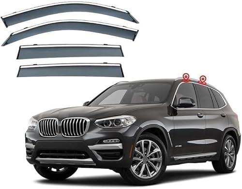 Seitenfenster-Windabweiser für BMW X3 G01 2018-2022,Premium Regenabweisern Set,Geräuschreduzierender UV-Schut Wetterschutz Rauchabweiser Seitenfenster-Windabweiser für BMW X3 G01 2018-2022,Premium Regenabweisern Set,Geräuschreduzierender UV-Schut Wetterschutz Rauchabweiser von ATTLGR