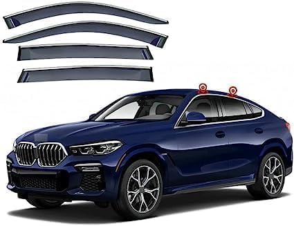 Seitenfenster-Windabweiser für BMW X6 G06 2020-2022,Premium Regenabweisern Set,Geräuschreduzierender UV-Schut Wetterschutz Rauchabweiser Seitenfenster-Windabweiser für BMW X6 G06 2020-2022,Premium Regenabweisern Set,Geräuschreduzierender UV-Schut Wetterschutz Rauchabweiser von ATTLGR
