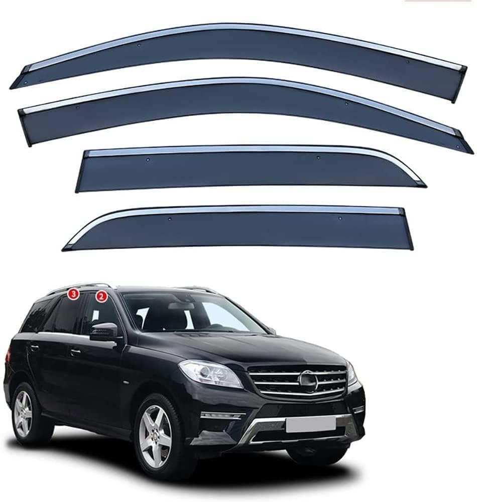 Seitenfenster-Windabweiser für Benz M Class W166 2012-2019,Premium Regenabweisern Set,Geräuschreduzierender UV-Schut Wetterschutz Rauchabweiser Seitenfenster-Windabweiser für Benz M Class W166 2012-2019,Premium Regenabweisern Set,Geräuschreduzierender UV-Schut Wetterschutz Rauchabweiser von ATTLGR