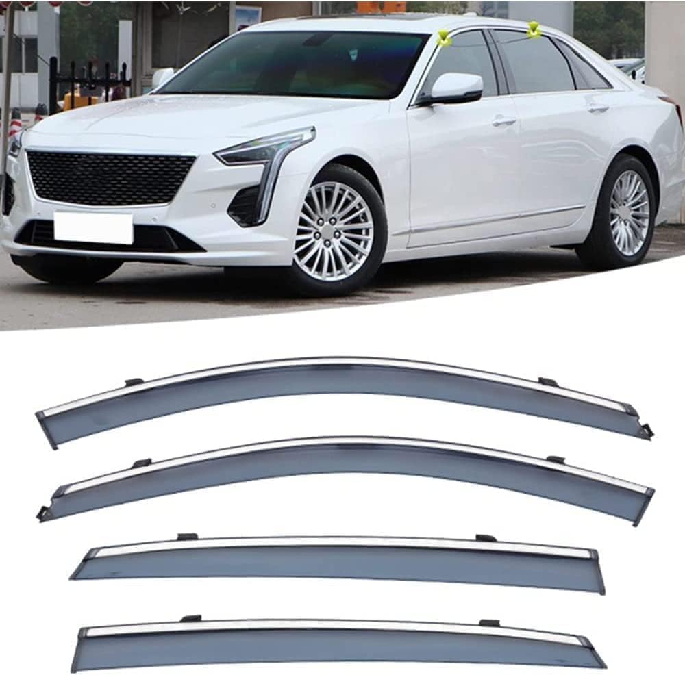Seitenfenster-Windabweiser für Cadillac CT6 2016+,Premium Regenabweisern Set,Geräuschreduzierender UV-Schut Wetterschutz Rauchabweiser Seitenfenster-Windabweiser für Cadillac CT6 2016+,Premium Regenabweisern Set,Geräuschreduzierender UV-Schut Wetterschutz Rauchabweiser von ATTLGR