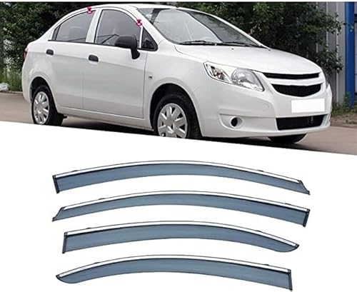 Seitenfenster-Windabweiser für Chevrolet Sail Sedan 2010-2014,Premium Regenabweisern Set,Geräuschreduzierender UV-Schut Wetterschutz Rauchabweiser Seitenfenster-Windabweiser für Chevrolet Sail Sedan 2010-2014,Premium Regenabweisern Set,Geräuschreduzierender UV-Schut Wetterschutz Rauchabweiser von ATTLGR