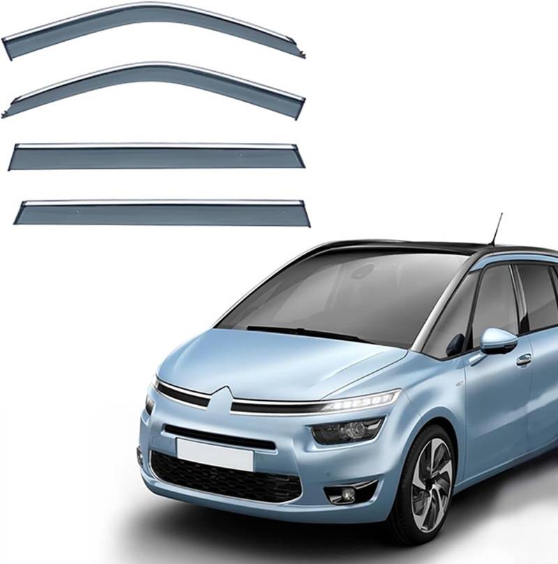 Seitenfenster-Windabweiser für Citroen C4 Picasso (7seat) MK2 2013-2018,Premium Regenabweisern Set,Geräuschreduzierender UV-Schut Wetterschutz Rauchabweiser von ATTLGR