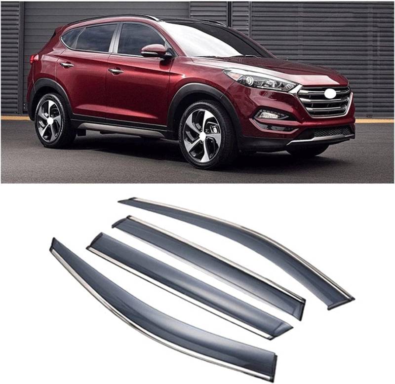 Seitenfenster-Windabweiser für Hyundai Tucson 2015-2020,Premium Regenabweisern Set,Geräuschreduzierender UV-Schut Wetterschutz Rauchabweiser von ATTLGR