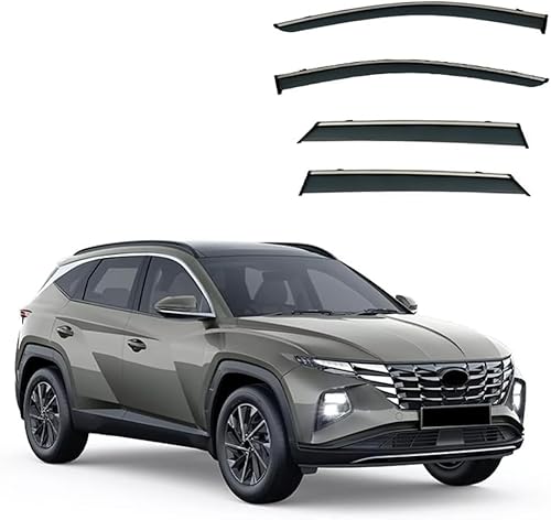 Seitenfenster-Windabweiser für Hyundai Tucson 2021-2025,Premium Regenabweisern Set,Geräuschreduzierender UV-Schut Wetterschutz Rauchabweiser Seitenfenster-Windabweiser für Hyundai Tucson 2021-2025,Premium Regenabweisern Set,Geräuschreduzierender UV-Schut Wetterschutz Rauchabweiser von ATTLGR