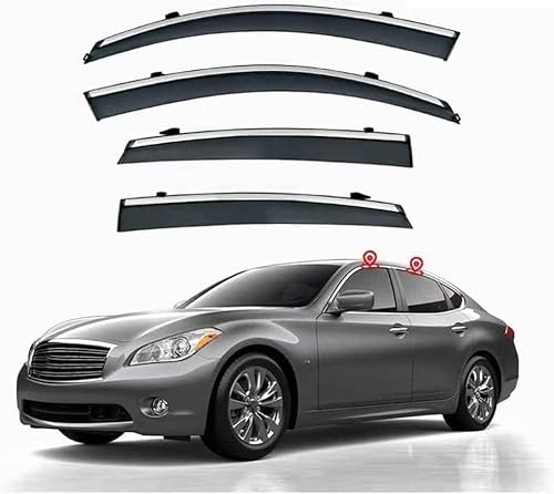 Seitenfenster-Windabweiser für Infiniti Q70 Y51 2013+,Premium Regenabweisern Set,Geräuschreduzierender UV-Schut Wetterschutz Rauchabweiser Seitenfenster-Windabweiser für Infiniti Q70 Y51 2013+,Premium Regenabweisern Set,Geräuschreduzierender UV-Schut Wetterschutz Rauchabweiser von ATTLGR