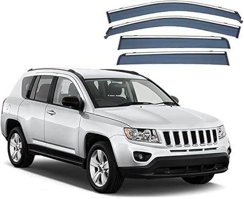 Seitenfenster-Windabweiser für Jeep Compass 2007-2016,Premium Regenabweisern Set,Geräuschreduzierender UV-Schut Wetterschutz Rauchabweiser Seitenfenster-Windabweiser für Jeep Compass 2007-2016,Premium Regenabweisern Set,Geräuschreduzierender UV-Schut Wetterschutz Rauchabweiser von ATTLGR